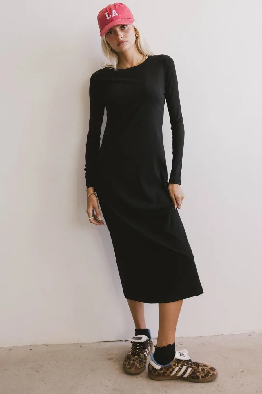 Hollis Ribbed Dress in Black