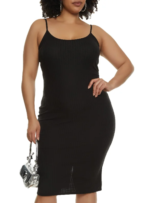 Plus Size Scoop Neck Cami Midi Dress