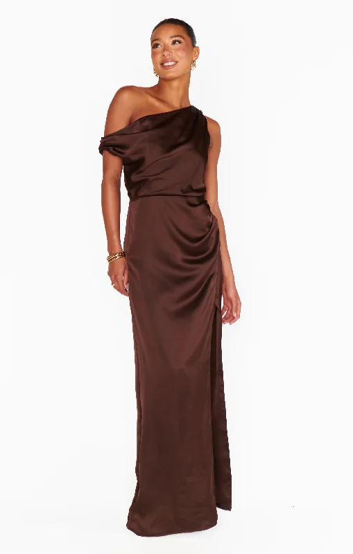 Jodie Dress ~ Chocolate Luxe Satin