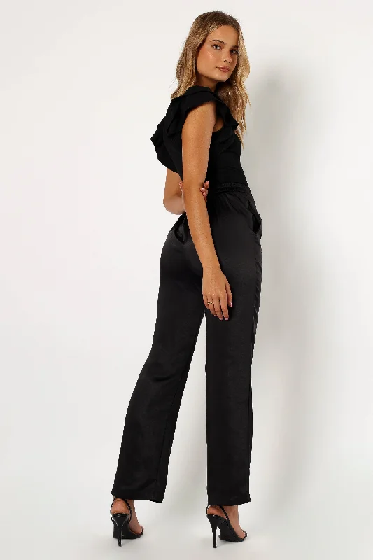 Novalee Satin Pant - Black