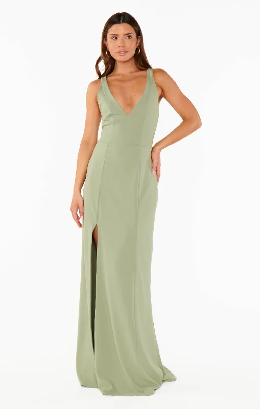 Rachel Maxi Dress ~ Moss Green Stretch