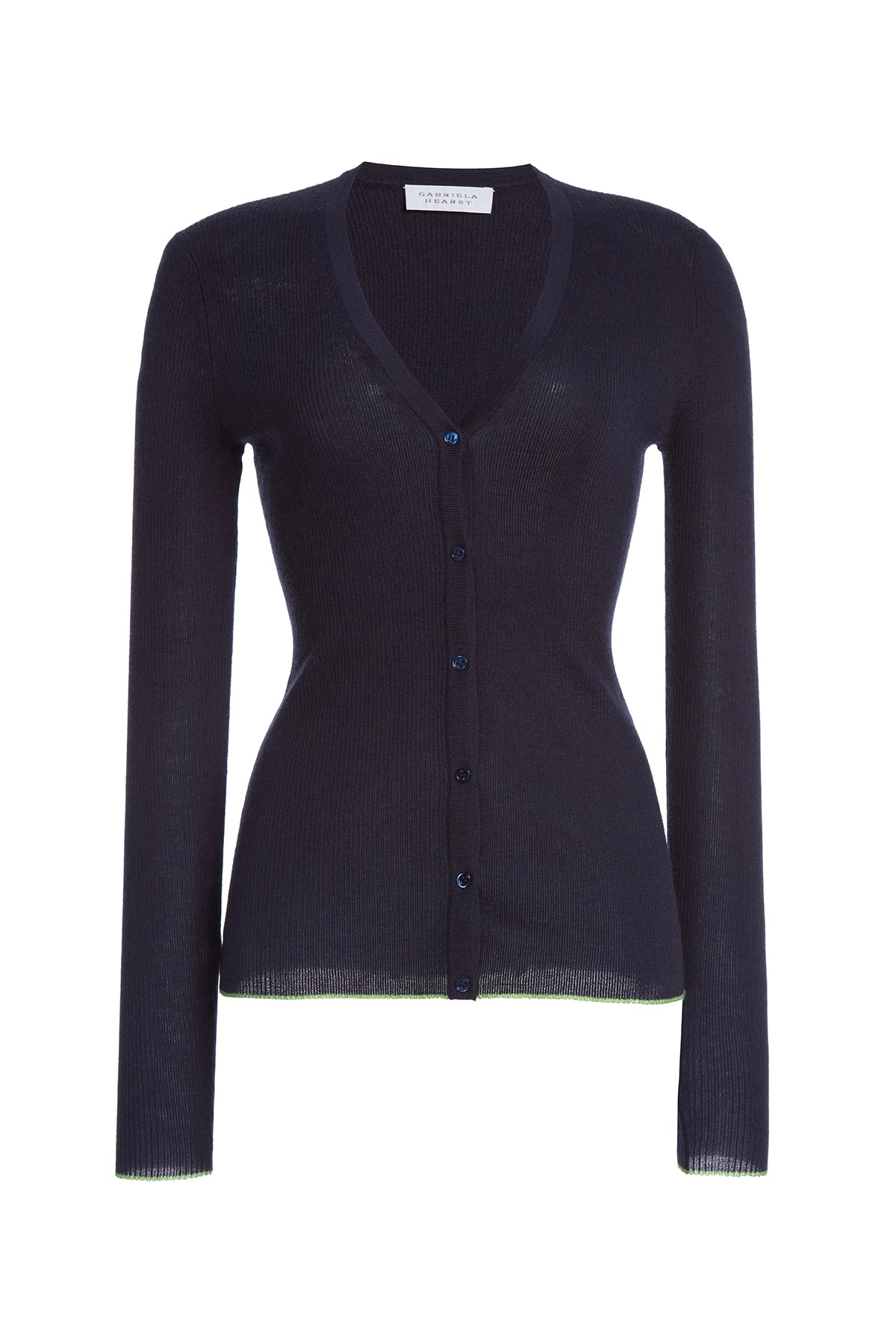 Addison Knit Cardigan in Navy Cashmere Silk