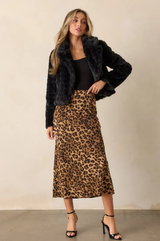 Against The Odds Leopard Print Midi Skirt