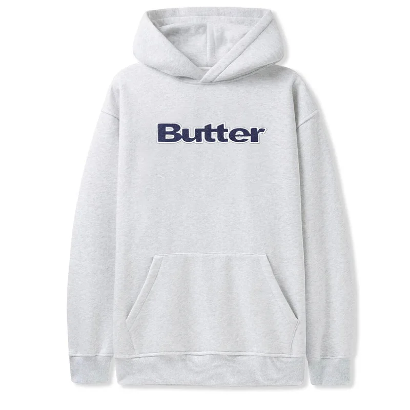 Butter Goods - Logo Denim Applique Hoodie Ash