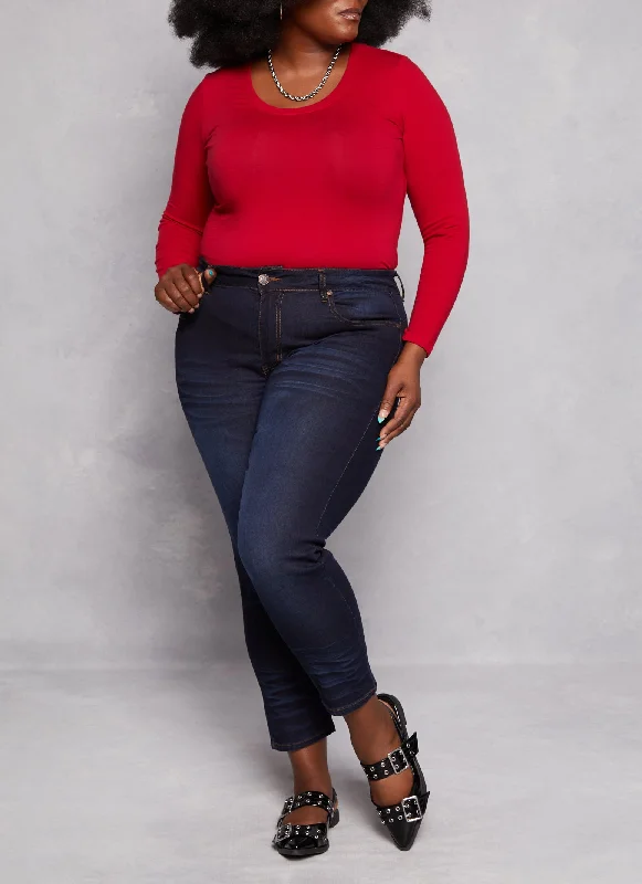 Plus Size VIP Whiskered Skinny Jeans