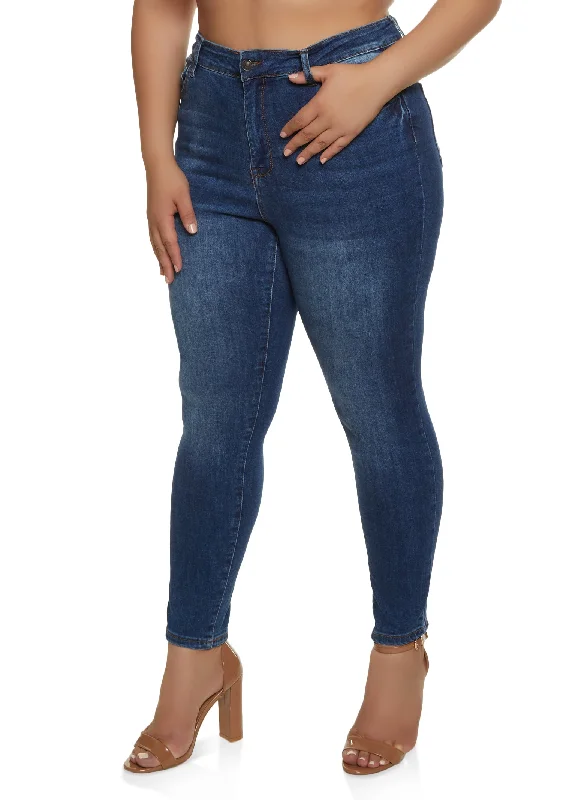 Plus Size WAX Basic High Waist Skinny Jeans