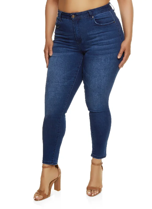 Plus Size WAX High Waist Push Up Skinny Jeans