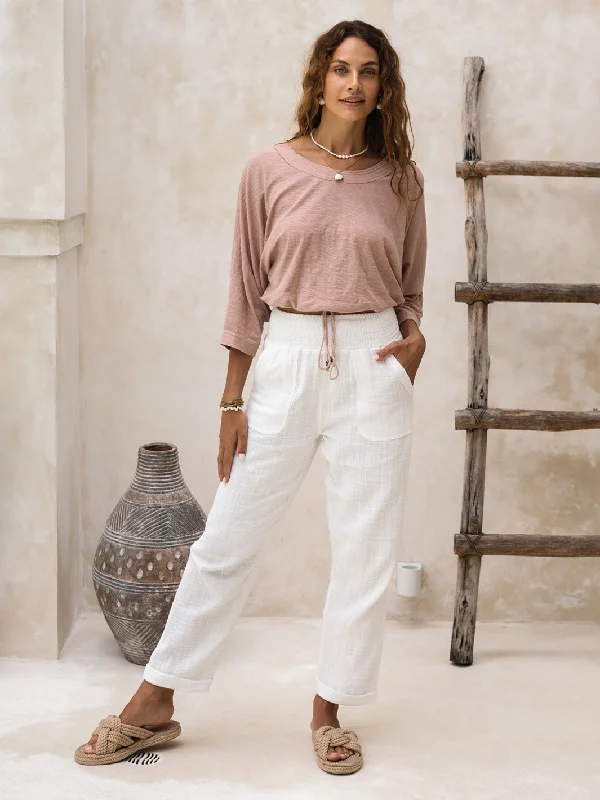 Delphi Cotton Pants Ivory