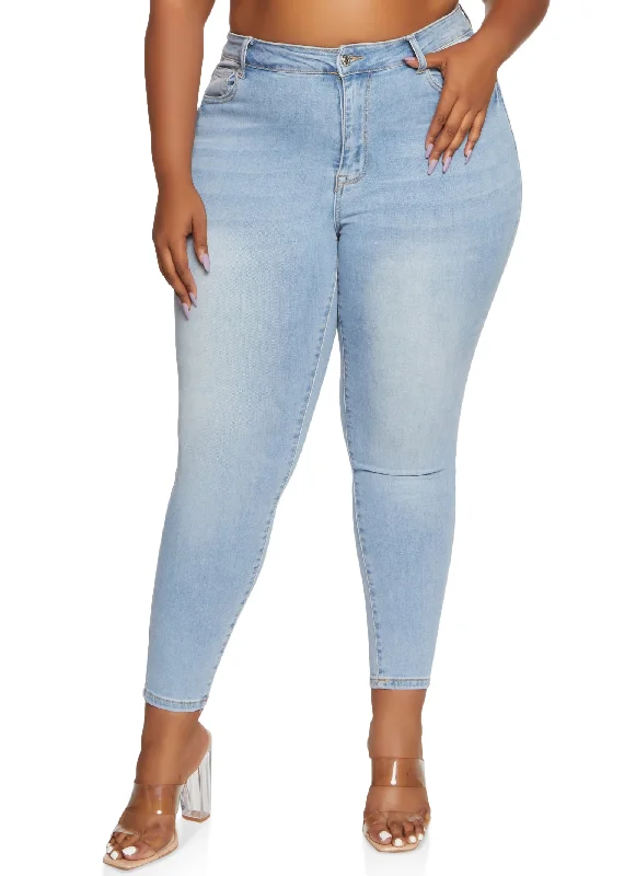 Plus Size WAX Basic High Waist Skinny Jeans