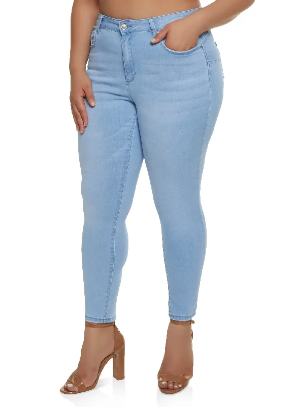 Plus Size WAX High Waist Push Up Skinny Jeans