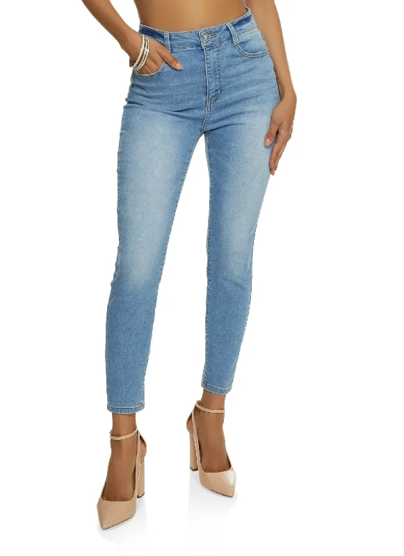 WAX Whiskered High Waist Skinny Ankle Jeans