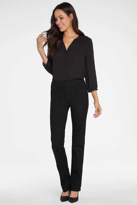 Marilyn Straight Pull-On Jeans - Black