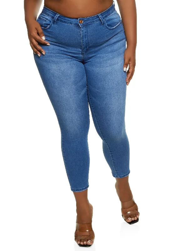 Plus Size WAX High Waist Push Up Skinny Jeans