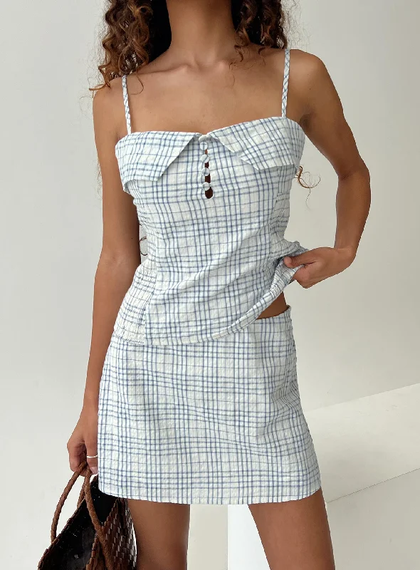 Olivine Skort Blue / White Check