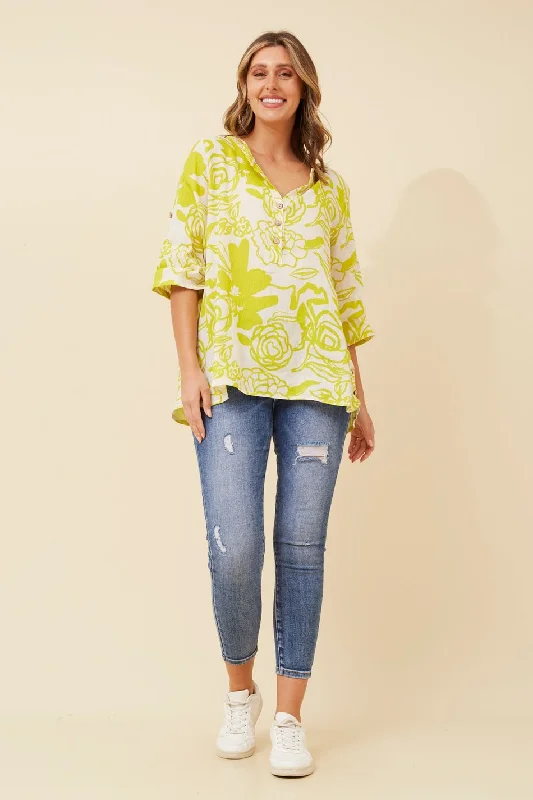 BLAKELY FLORAL LINEN TOP