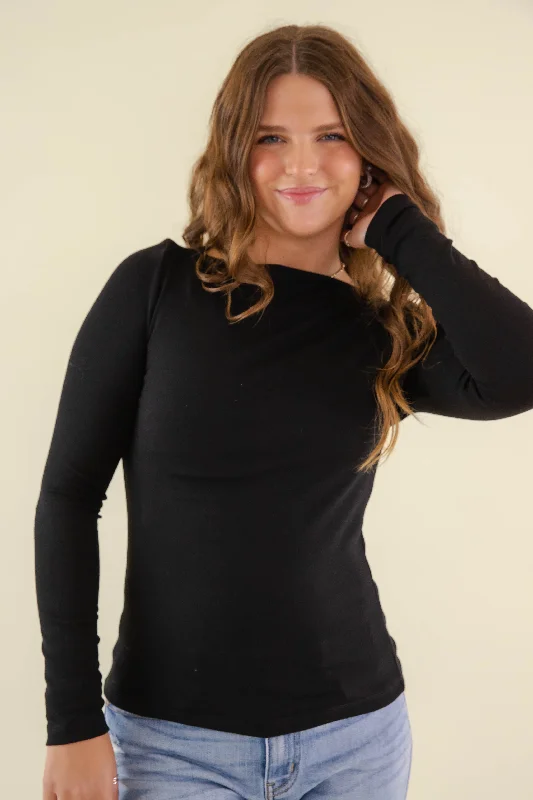 Comfortable Charm Top-Black