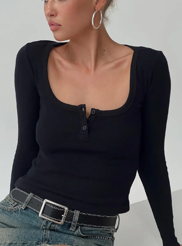 Daphine Long Sleeve Top Black