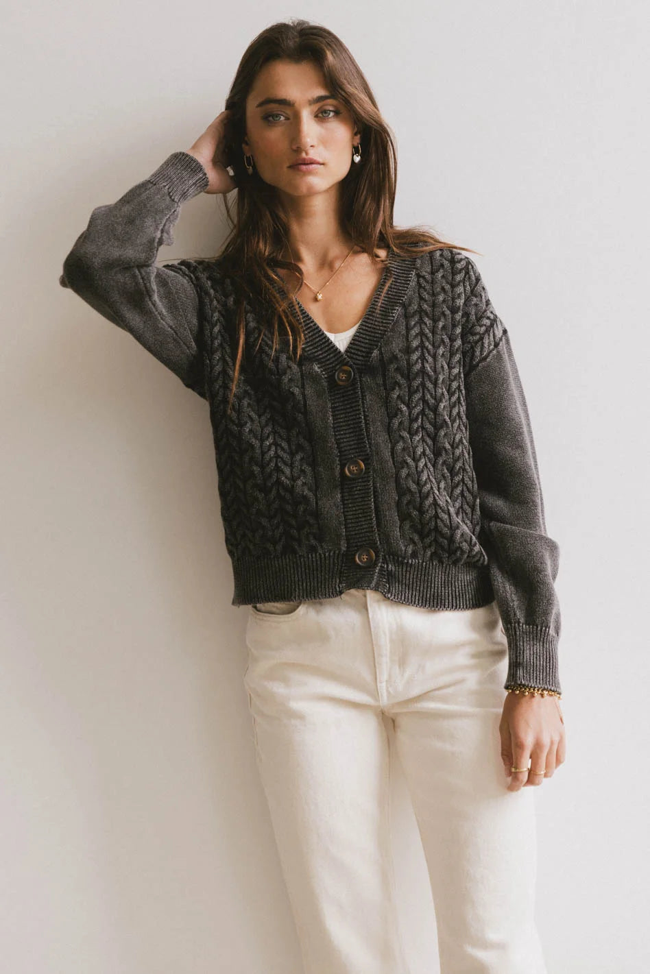 Lane Cable Knit Cardigan