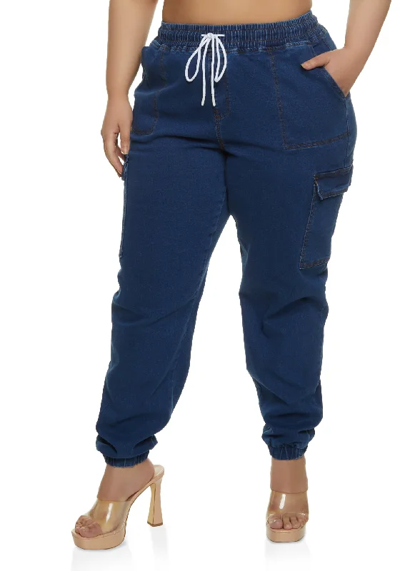 Plus Size WAX Denim Joggers