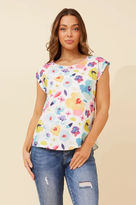 SHELLY ABSTRACT PRINT TOP