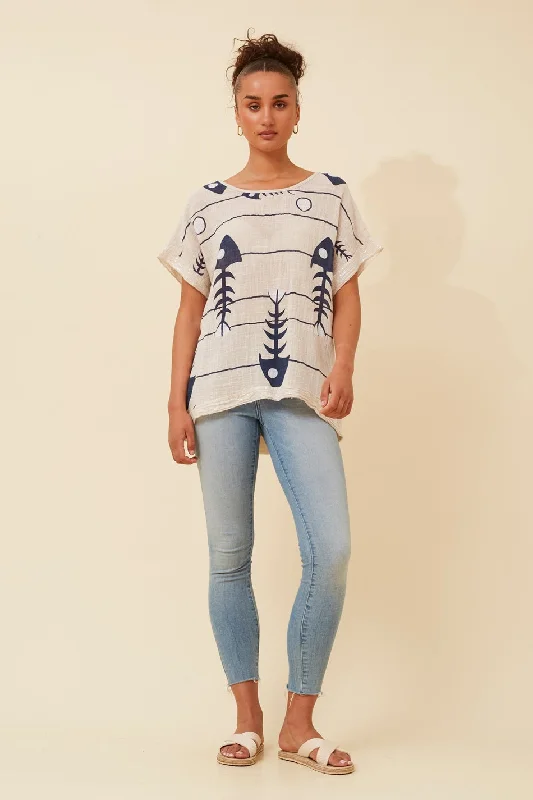 SOULA FISH PRINT TOP