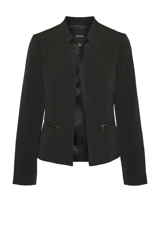 Vero Moda Lulu Zip Pocket Blazer, Black